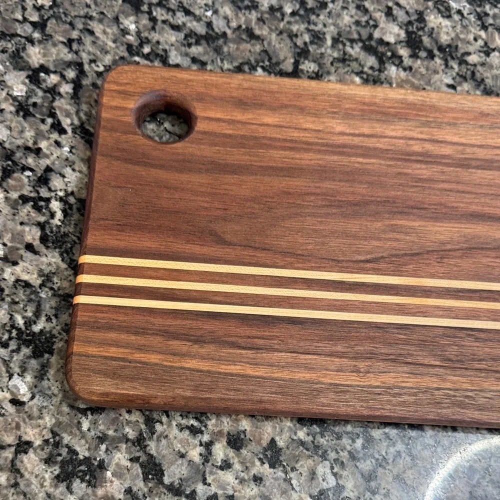 Wooden Cutting Board with thin Striped Design NEW